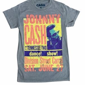 Johnny Cash Graphic T-Shirt Size Small Unisex Vintage Style Concert Poster Tee